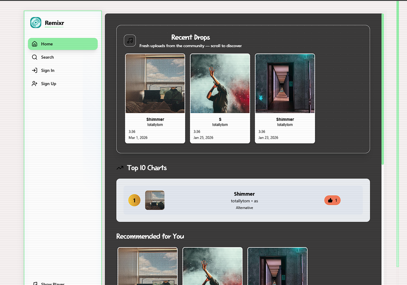 Remixr App Screenshot